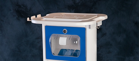 Medical Cart Protected from Liquid Spills with Overhang