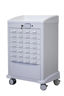 Custom Medication Cart with Lockable Drawers - Lakeside